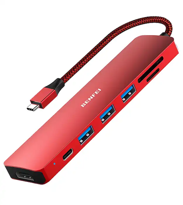 USB-C Hub 7-u-1 – HDMI 4K, SD/TF čitač kartica i punjenje 100W - Platforma za Online prodaju Concept Mango