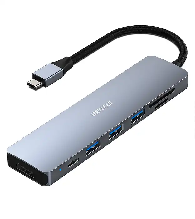 USB-C Hub 7-u-1 – HDMI 4K, SD/TF čitač kartica i 100W punjenje - Platforma za Online prodaju Concept Mango