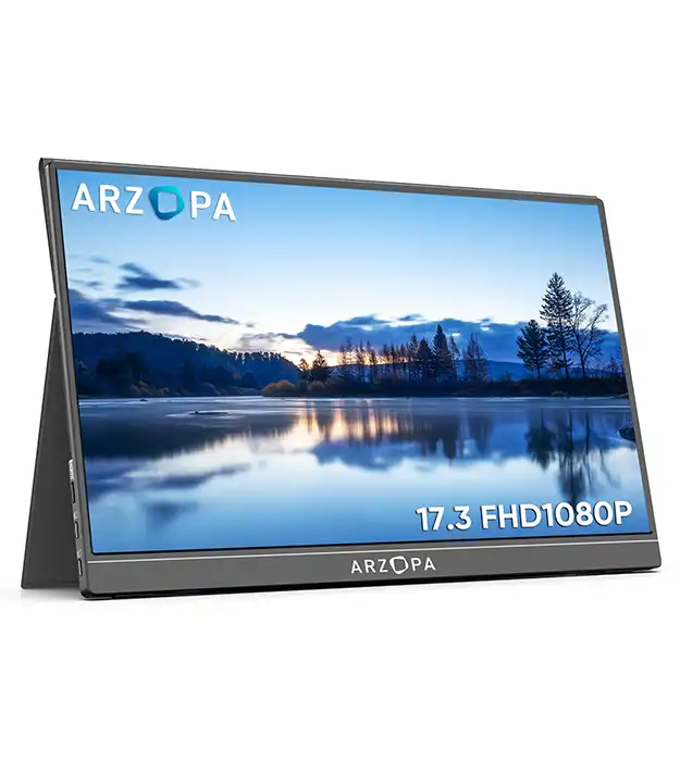 Prenosni 17.3-inčni Full HD IPS monitor ARZOPA A1M – dodatni ekran sa HDR tehnologijom, USB-C i Mini HDMI priključcima, idealan za rad, igre i putovanja