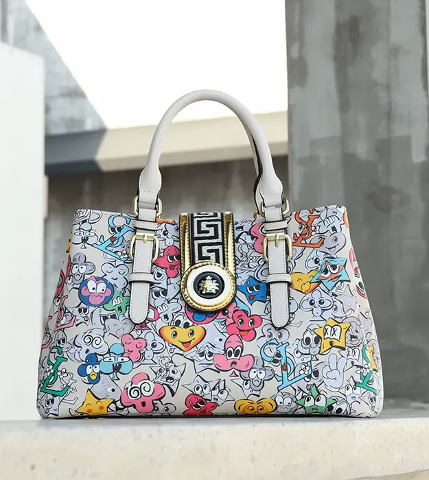 Florvelle Muse ženska torba sa umetničkim printom i zlatnim kopčama