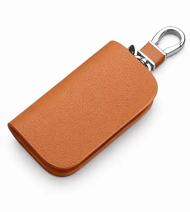 Morvello svetlo braon kožna futrola za ključeve sa metalnom karabinom