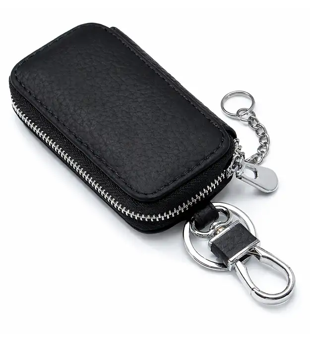 Kožna futrola za ključeve Noxvera od prirodne kože sa metalnom karabinom