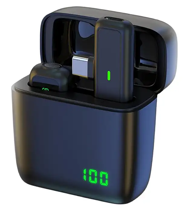 Bežični mikrofon SX5 sa punjačem i digitalnim displejem – Type-C konektor