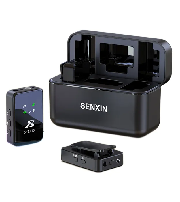 Bežični lavalier mikrofon SX62 sa displejom, 2 predajnika i kutijom za punjenje